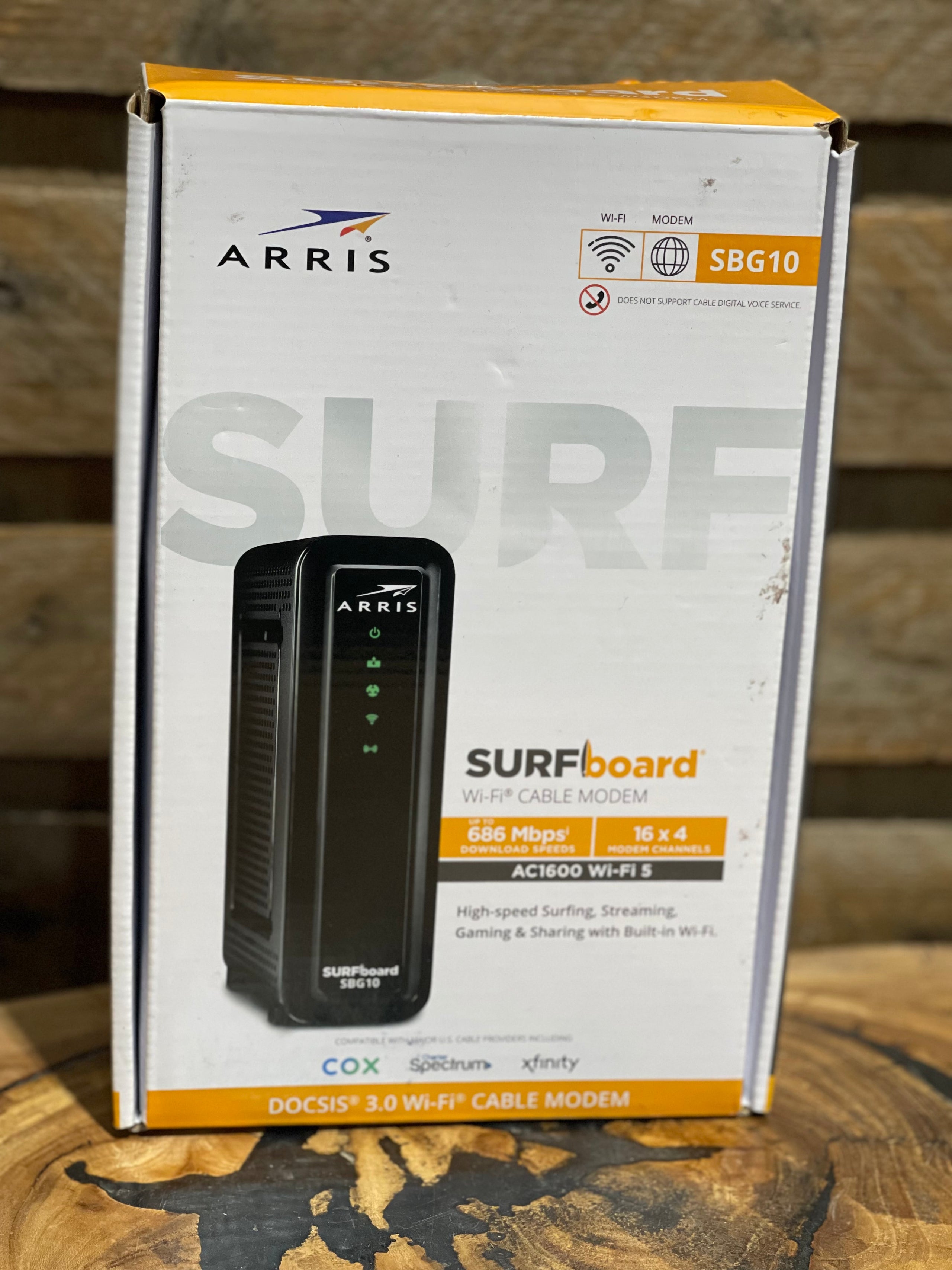 ARRIS SURFboard 16×4 DOCSIS 3.0 WiFi Cable Modem, Model SBG10 (Black